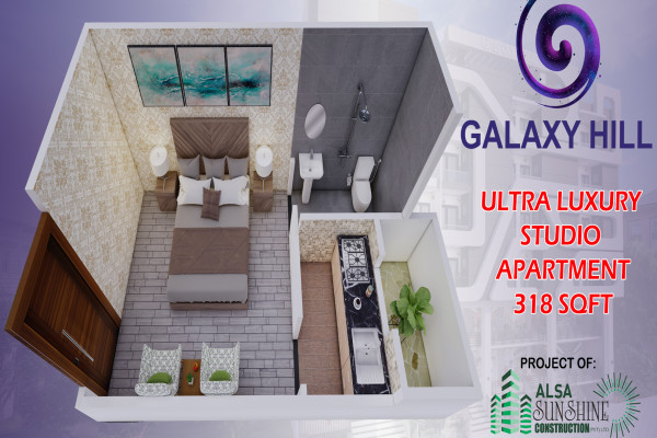 Galaxy Hill  Luxury Studio Apartment 318 Sqft